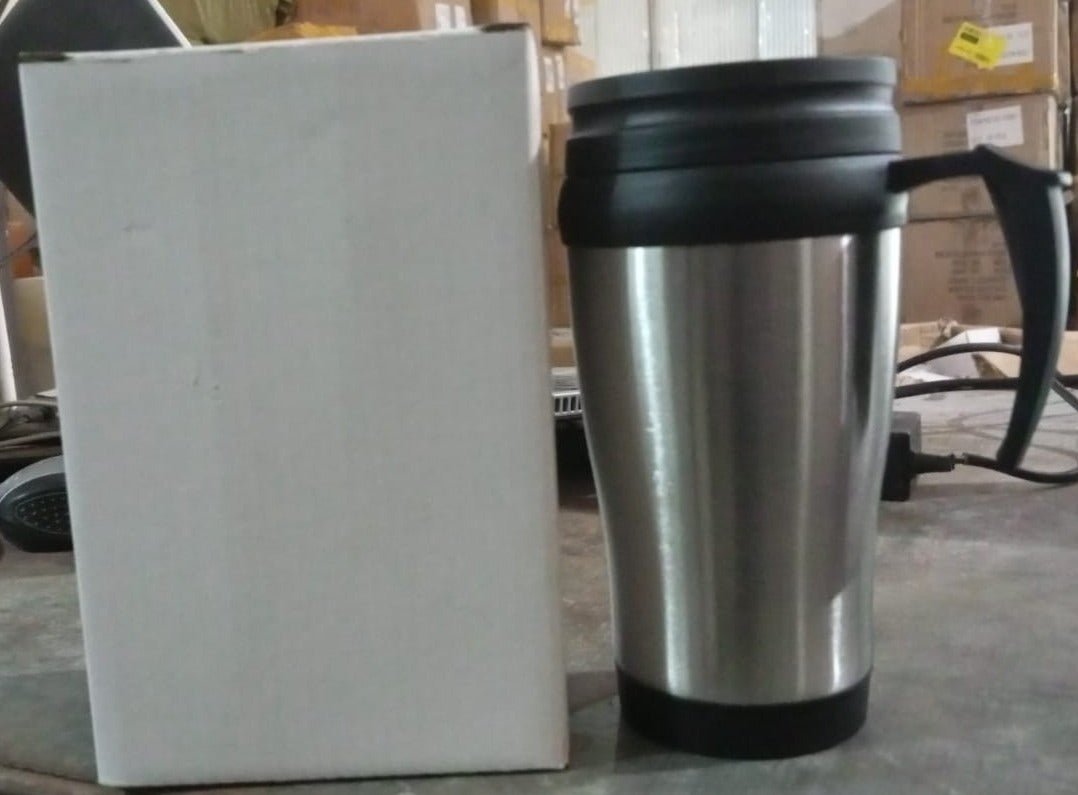Stainless Steel Vacuum Glass Insulated Glass Coffee Cups, Tumbler (With Lid & Handle / 1 pc)