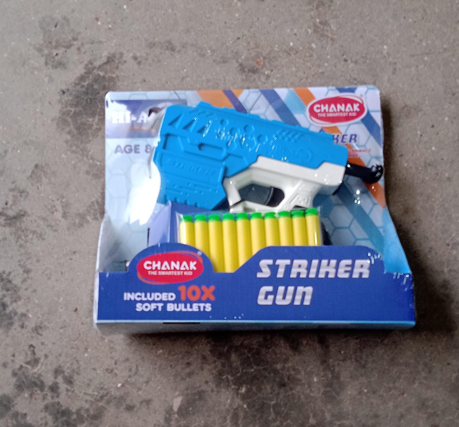 Hi-Arm Gun with 10x Foam Suction Bullets, ABS Plastic, Target Shooting