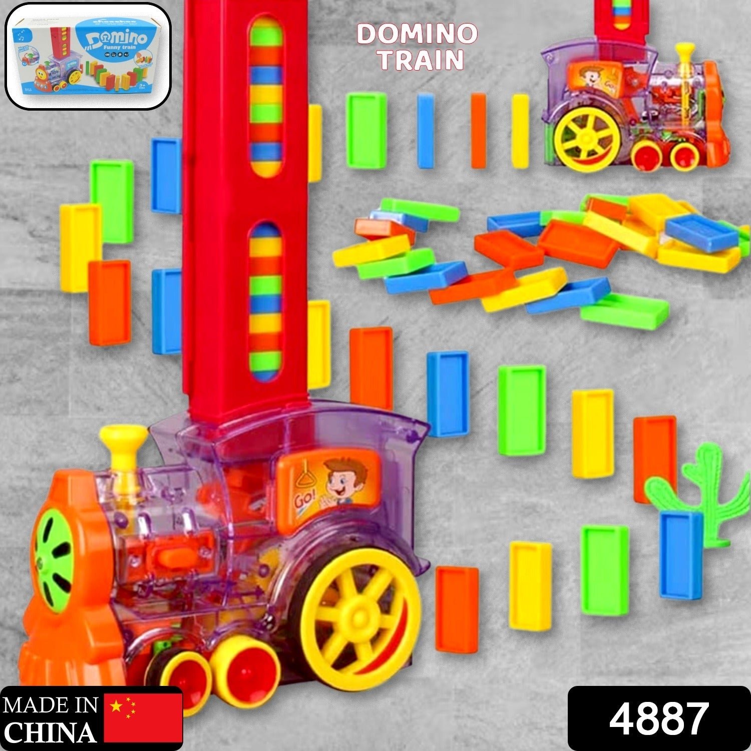 Transparent Funny Train Engine Block Set – 60-Piece Music & Lights