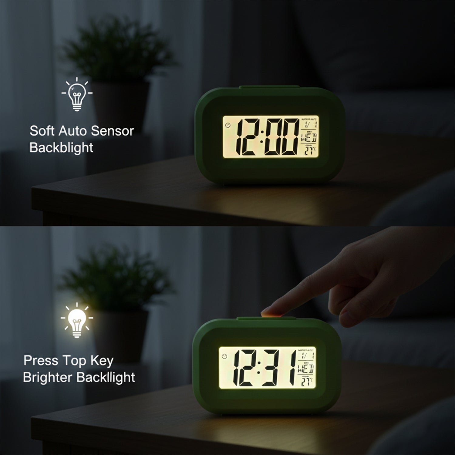 Digital Alarm Clock with Clear Display (1 Pc)