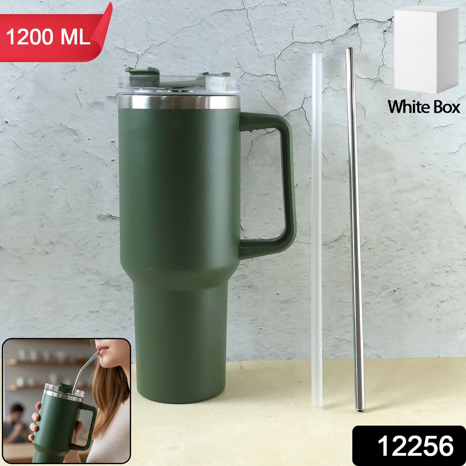 Extra Large Insulated Travel Mug, Tumbler (1200ML - 1 Pc / Mix Color)