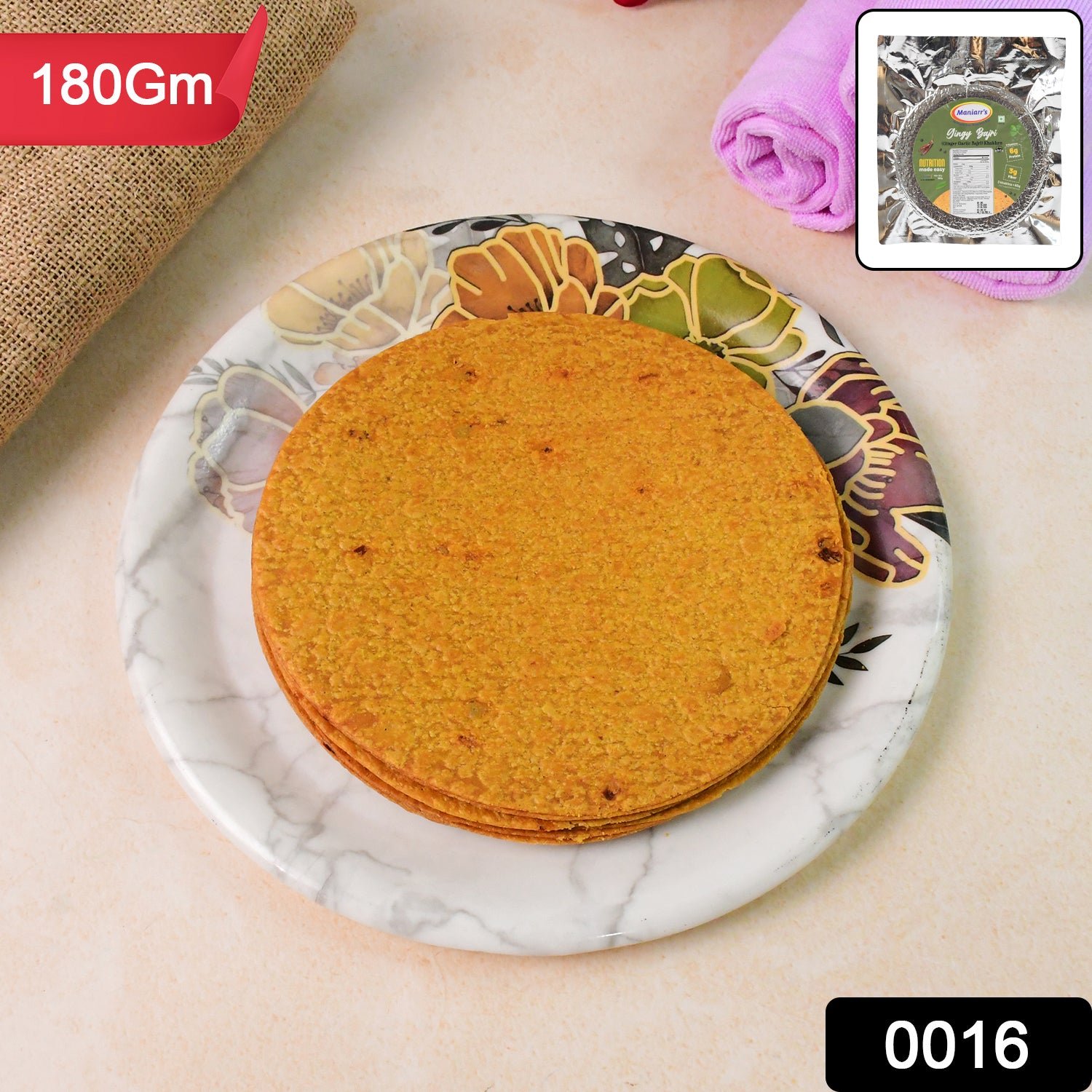 Maniarr's Gingy Bajri Khakhra Wheat Chips (180Gm)