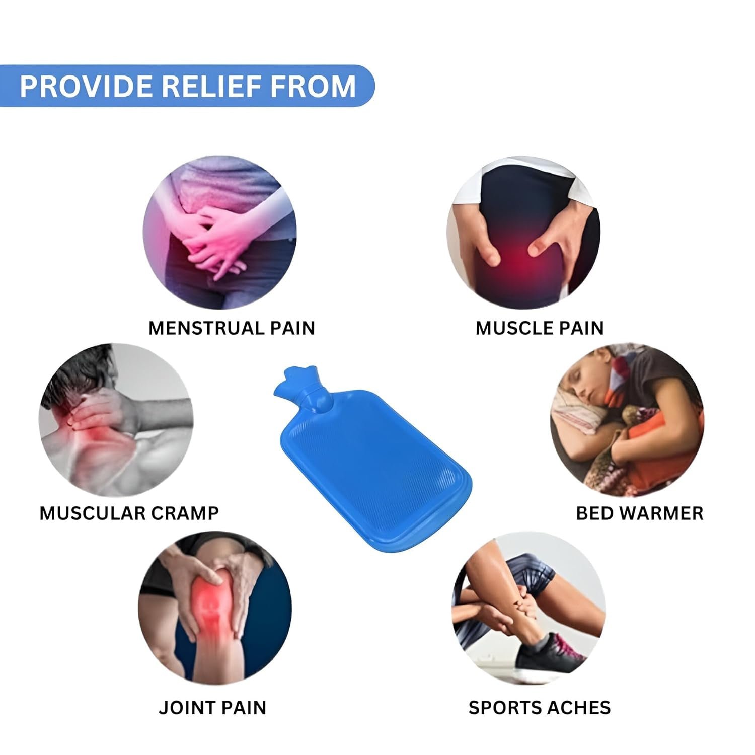 Reusable Hot Water Bag for Pain Relief (23 × 12 cm / 1 Pc)