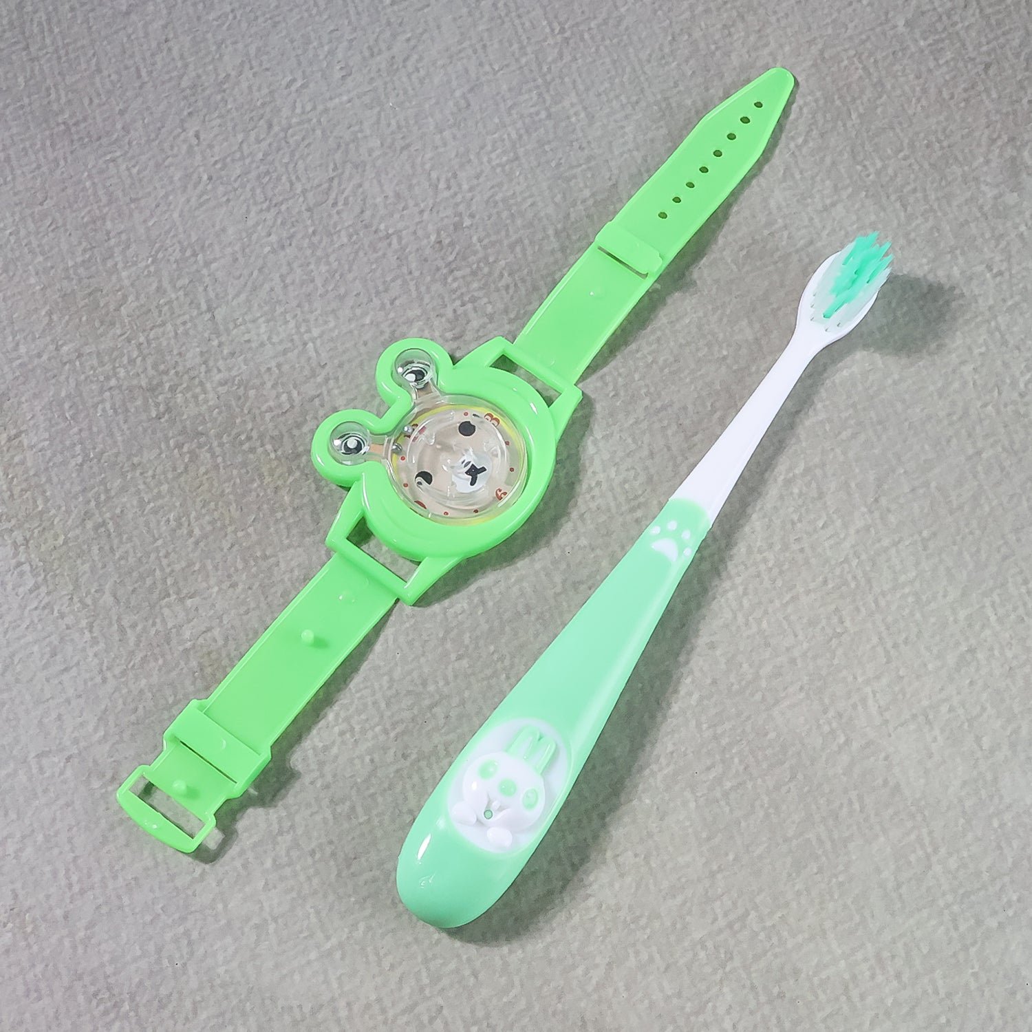 Kids Toothbrush and Cartoon Watch Toy Set