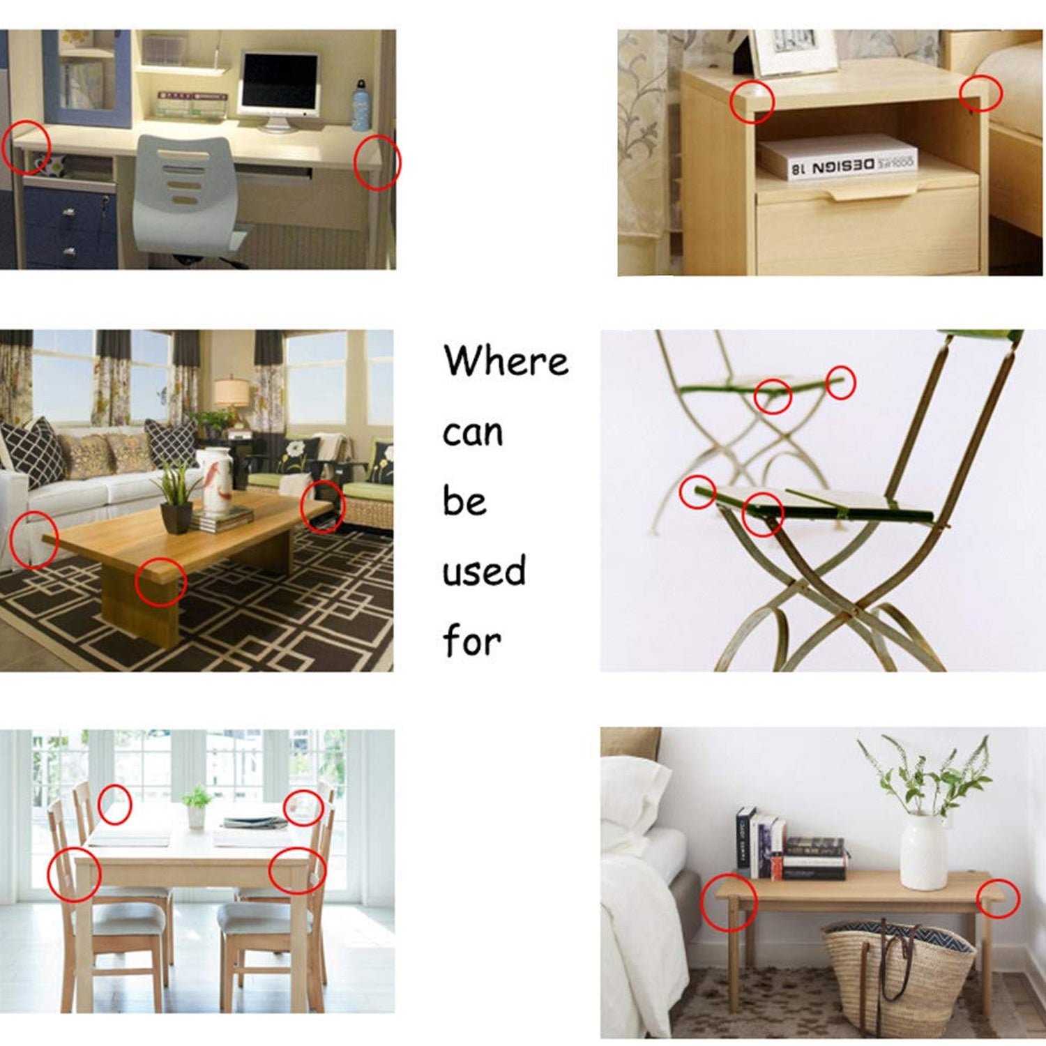 4 Pc Soft Foam Table Corner Protectors Set with Safety Tape