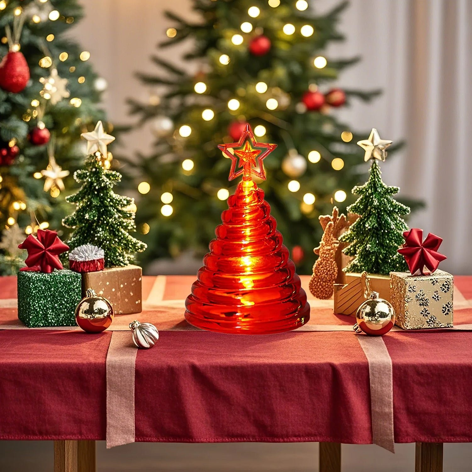 Premium LED Glowing Spiral Christmas Tree Night Lamp (1 Pc)