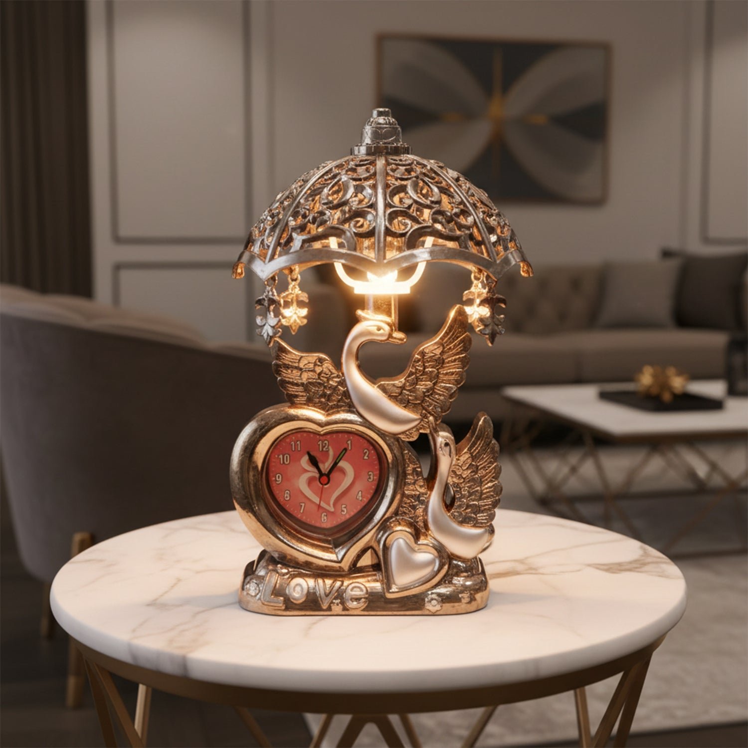 Decorative Swan Couple Table Lamp (1 Pc)