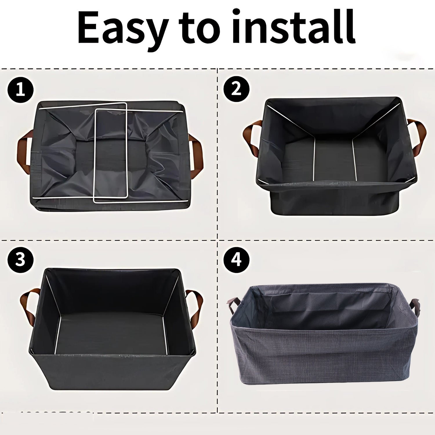Foldable Cloth Storage Organizer Bag With Handles (Approx 46x27Cm1Pc)