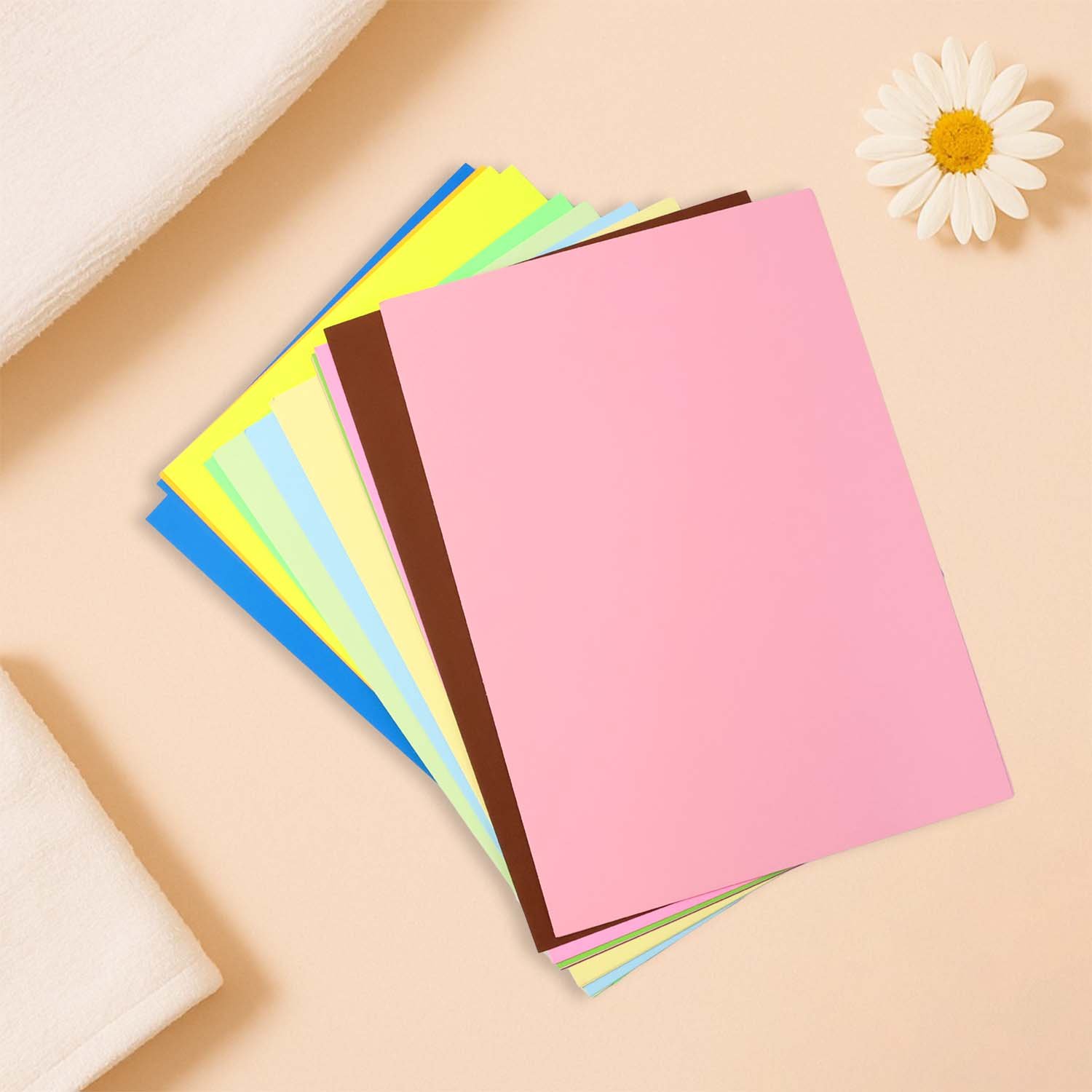 A4 Size Colored Craft Paper Sheets (24 Pc)