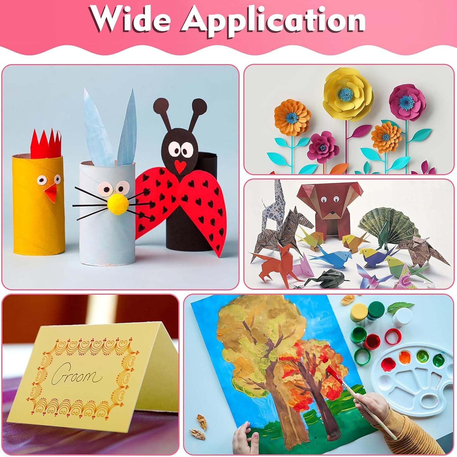 A4 Size Colored Craft Paper Sheets (24 Pc)