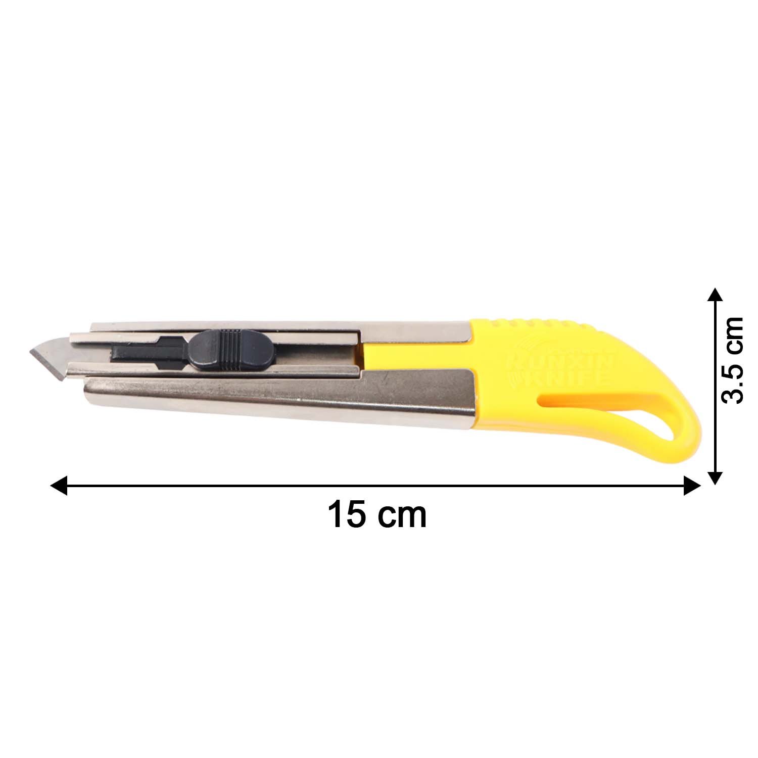Heavy-Duty Stainless Steel Body Utility Cutter Knife (1 Pc / With 2 Extra Blade)