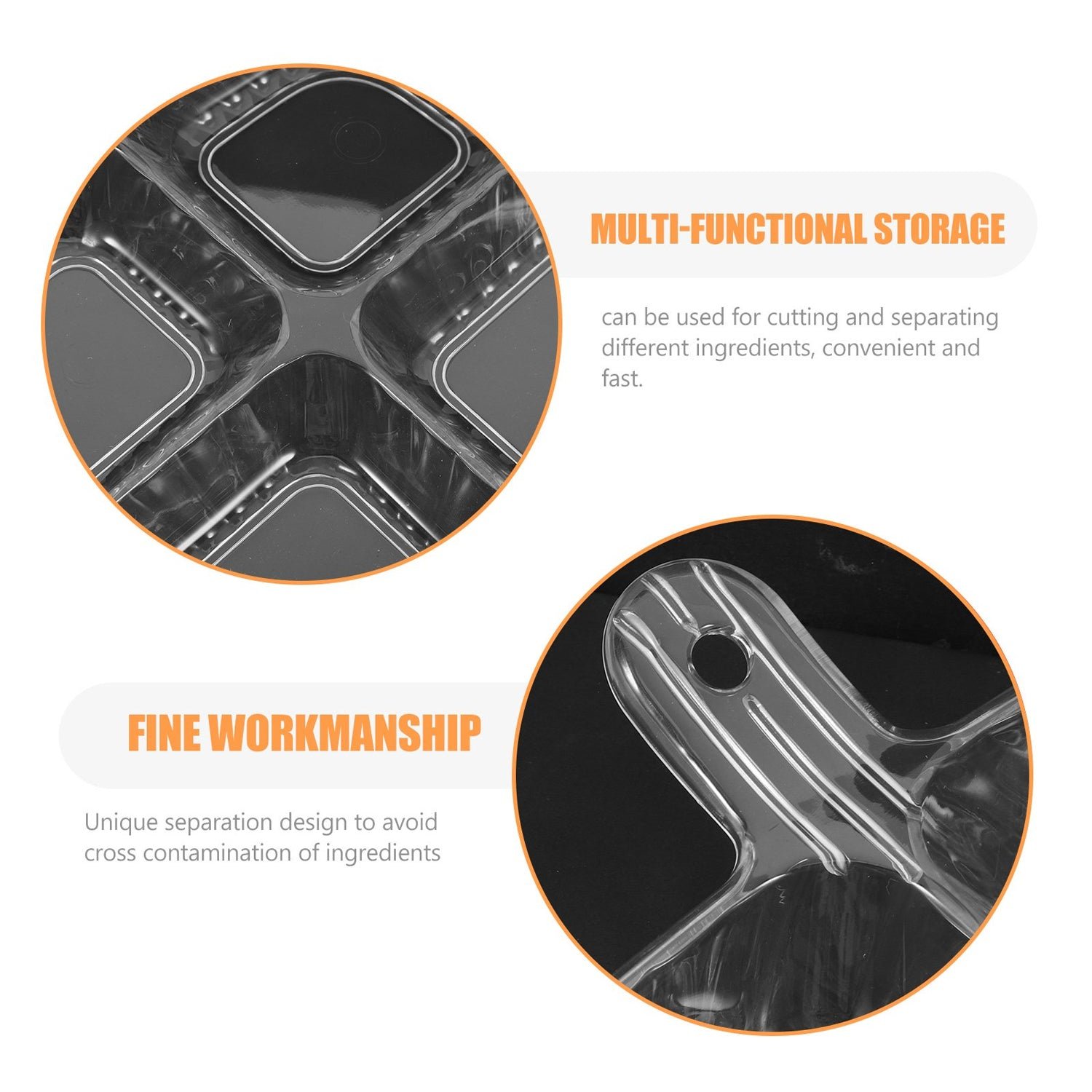 Plastic Kitchen Trays for Serving (4 Compartment / 1 Pc)