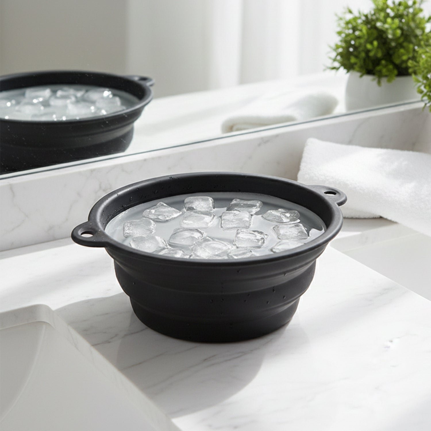 Portable Foldable Silicone Ice Bath Bowl (1 Pc)