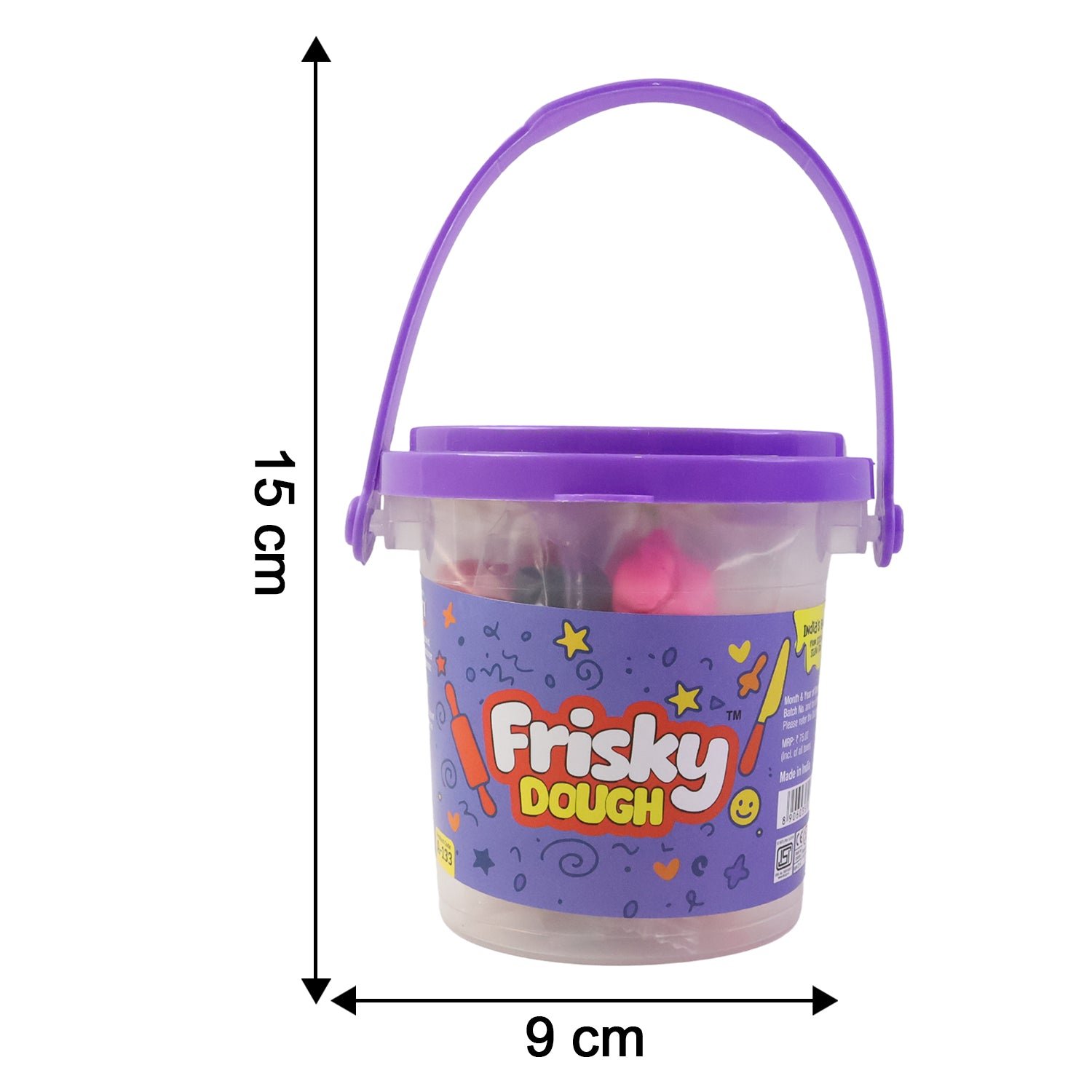 Frisky Dough Modelling Clay Set – 12 Multicolor Dough Sticks with Shape Cutters