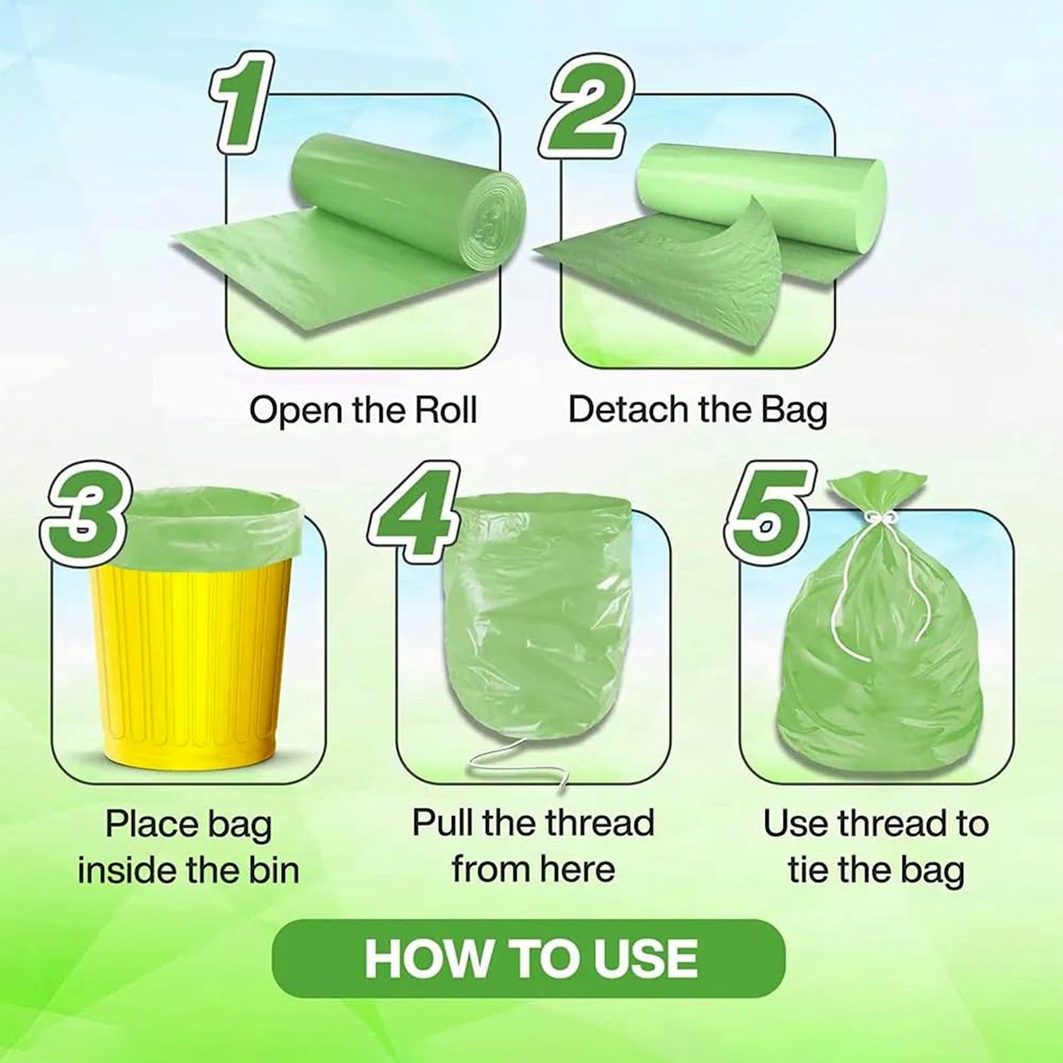 Multipurpose Strong Garbage Bags Roll (45x50cm / 5 Pc)