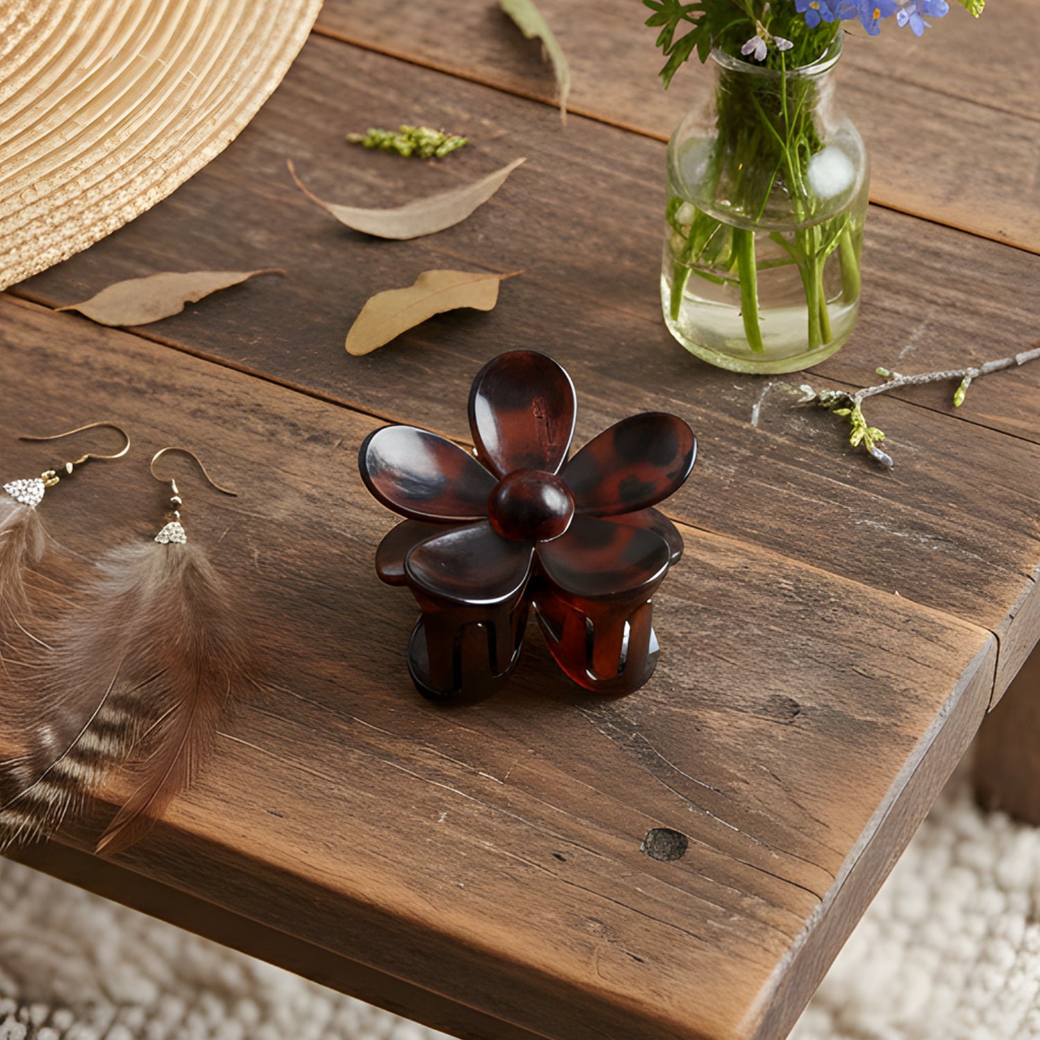 Elegant Plastic Flower Hair Clip (1 Pc / Mix Color)