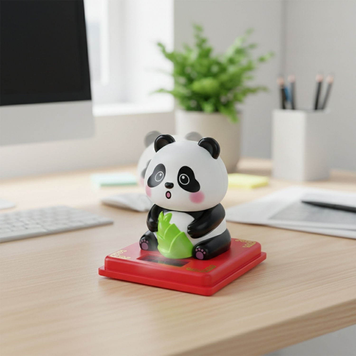 Solar Powered Moving Head Panda Showpiece (1 Pc)