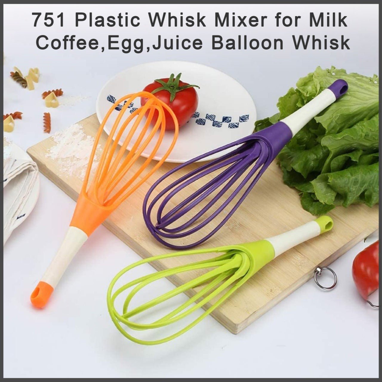 Plastic Whisk Mixer for Milk, Coffee, Egg, Juice Balloon Whisk