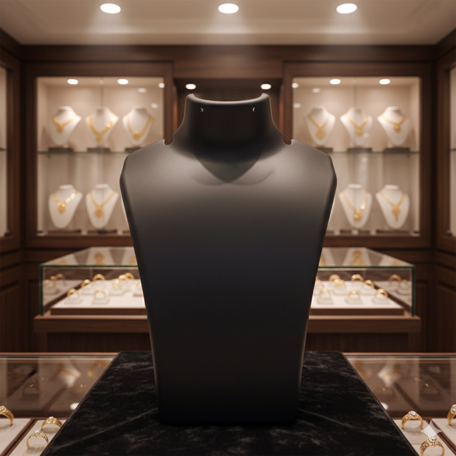 Premium Black Necklace Display Stand Mannequin Bust (1 Pc / 15x11 Cm)