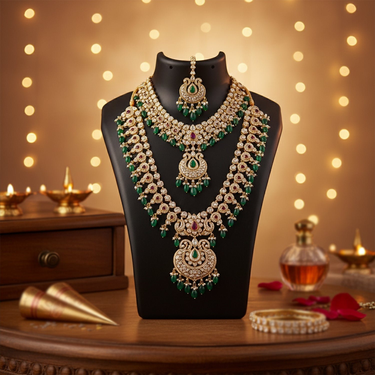 Premium Black Necklace Display Stand Mannequin Bust (1 Pc / 15x11 Cm)