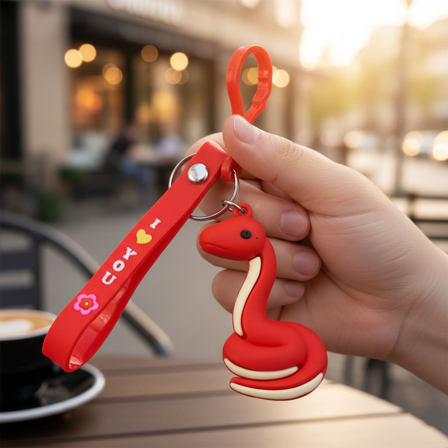 Cute Cartoon Snake Keychain (1 Pc)