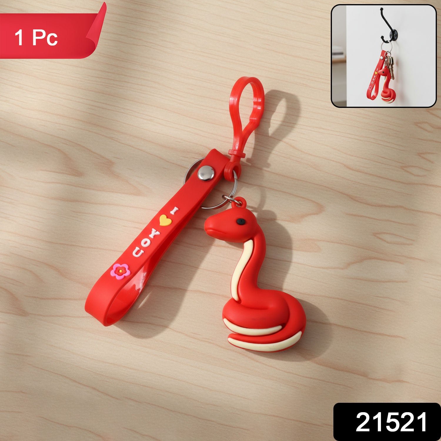 Cute Cartoon Snake Keychain (1 Pc)