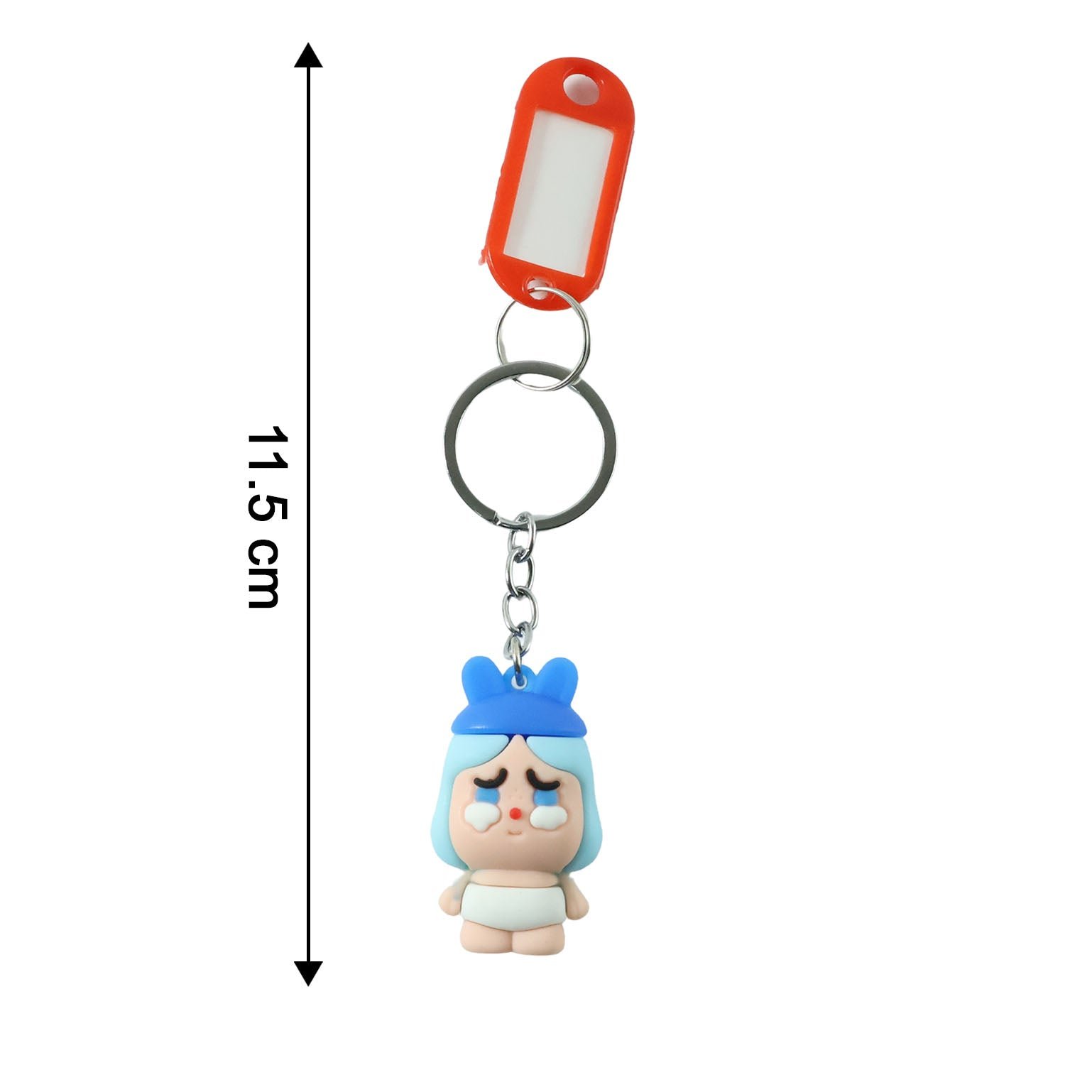 Cute Cartoon Baby Character Keychain with Label Tag Holder (1 Pc)