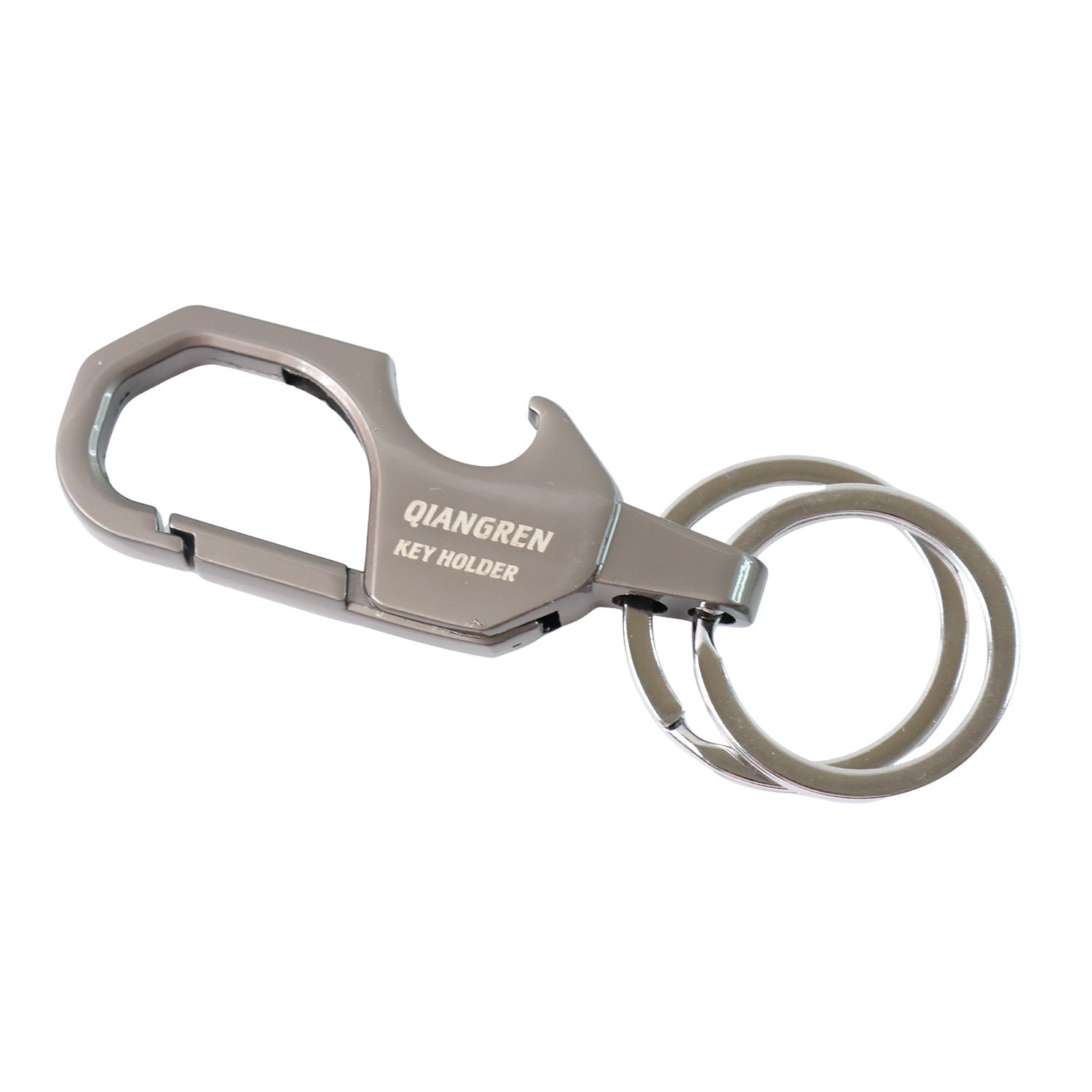 Premium Metal Keychain Carabiner Clip Hook with Dual Key Rings (1 Pc)