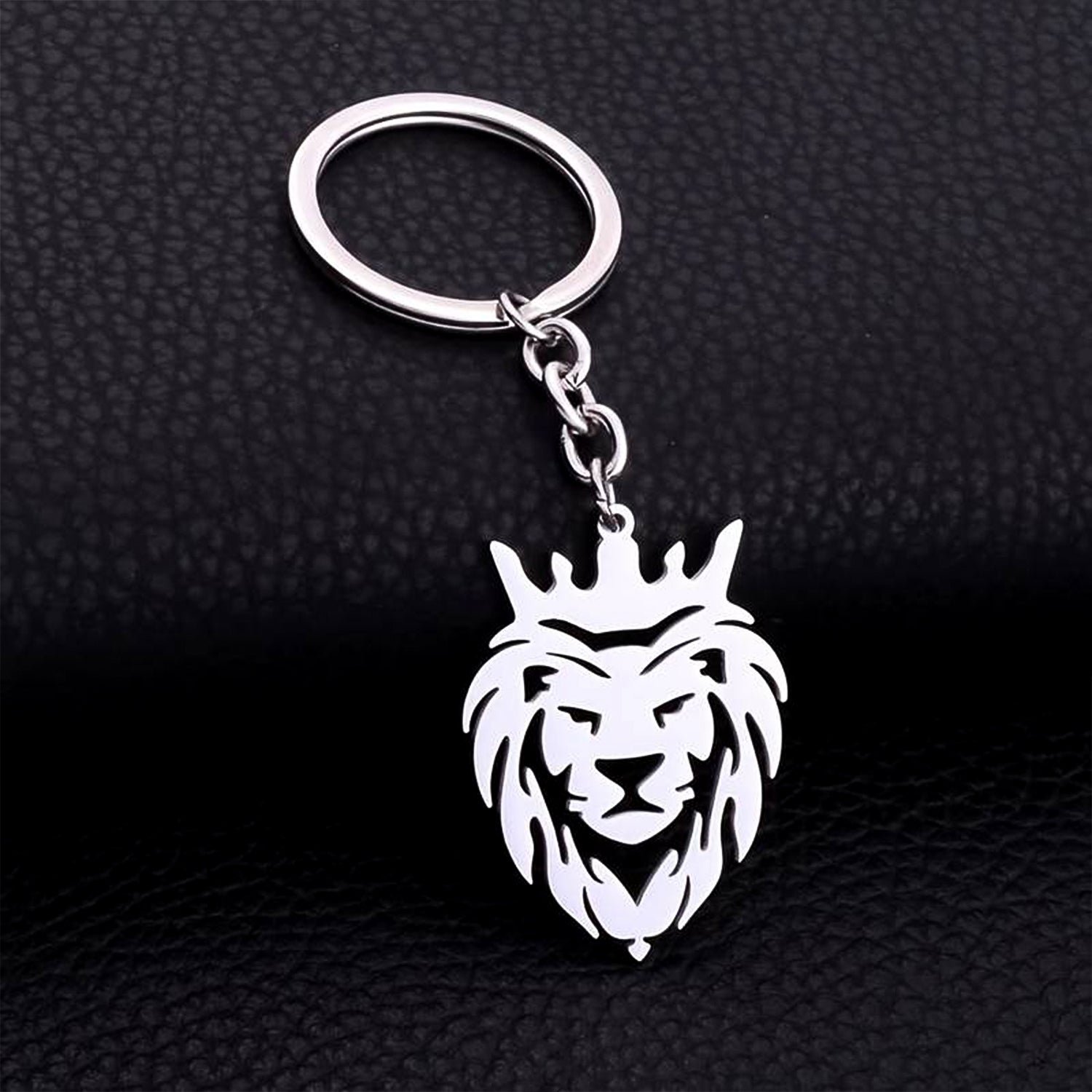 Stylish Metal Lion Head Keychain (1 Pc)
