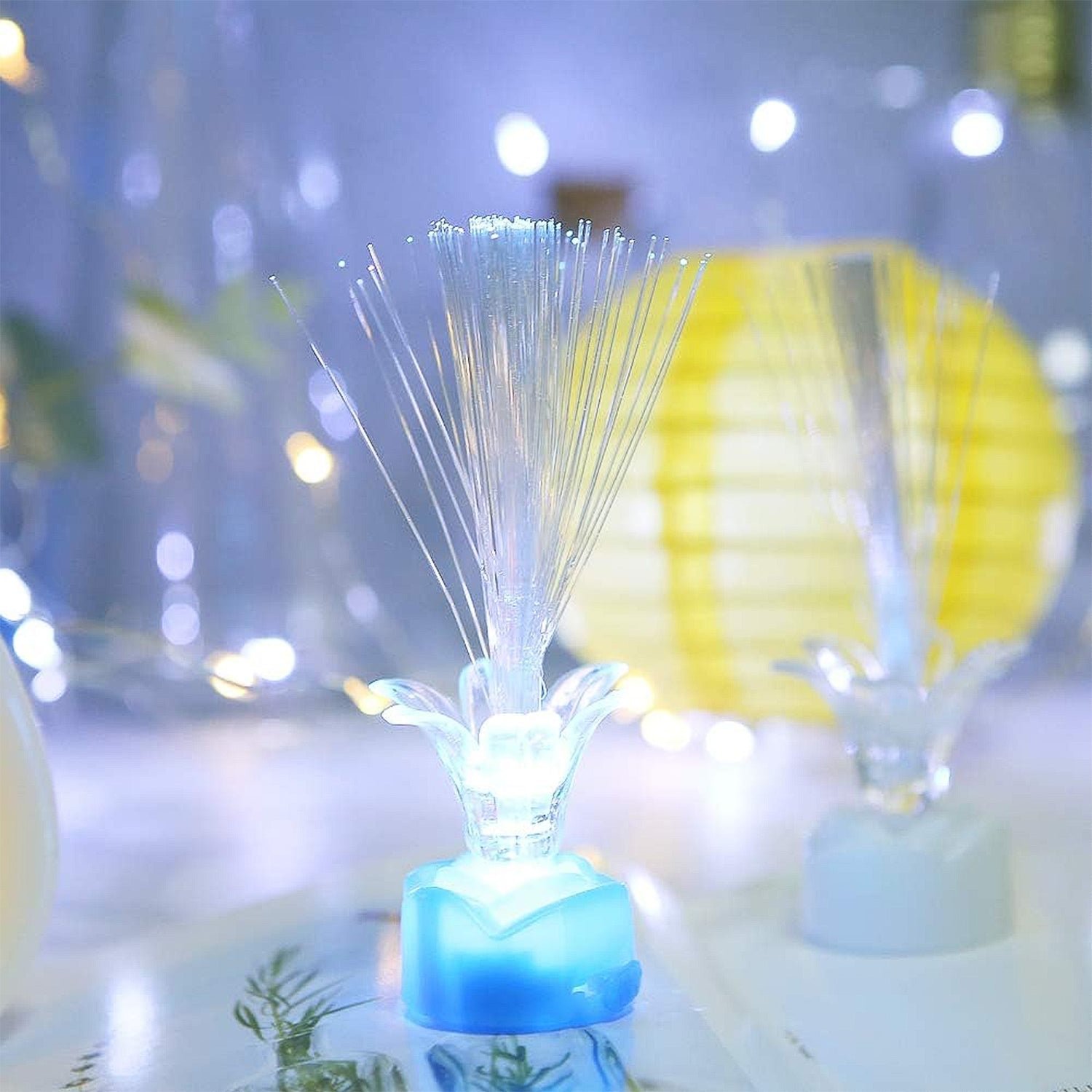 Multi-Color LED Fiber Optic Flower Night Lamps (Mix Color / 3 Pc)