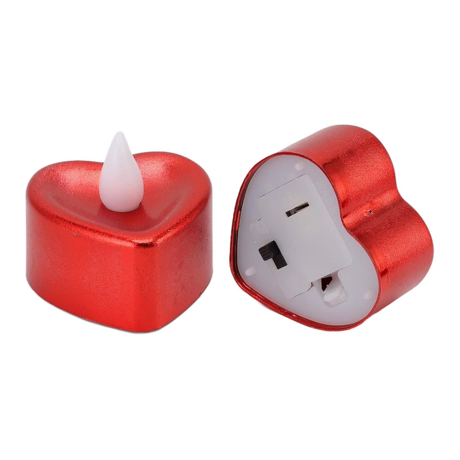 Heart Shaped LED Tea Light Candles (Mix Color / 12 Pc)