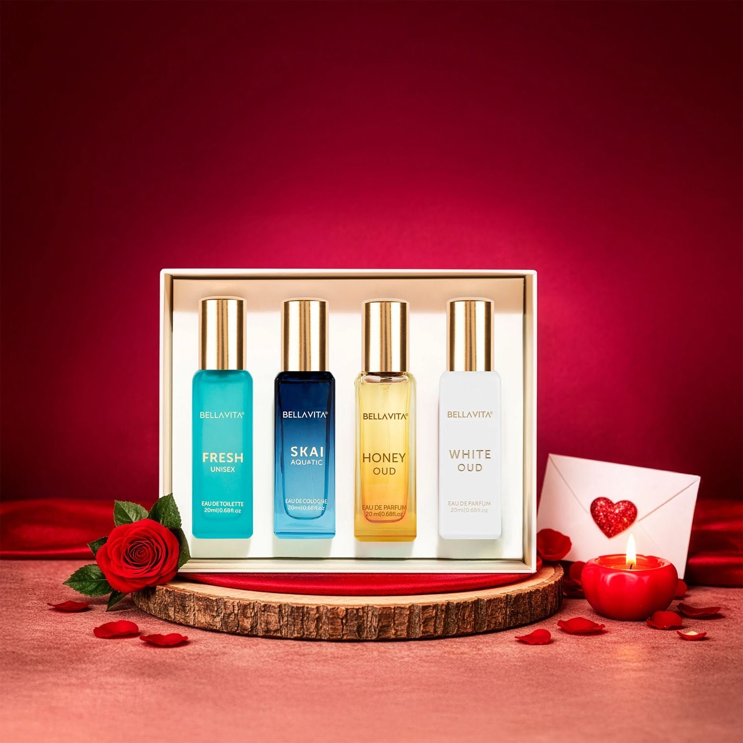 Bellavita Premium Luxury Unisex Perfume Gift Set (4 Pc, 20 ML Each)