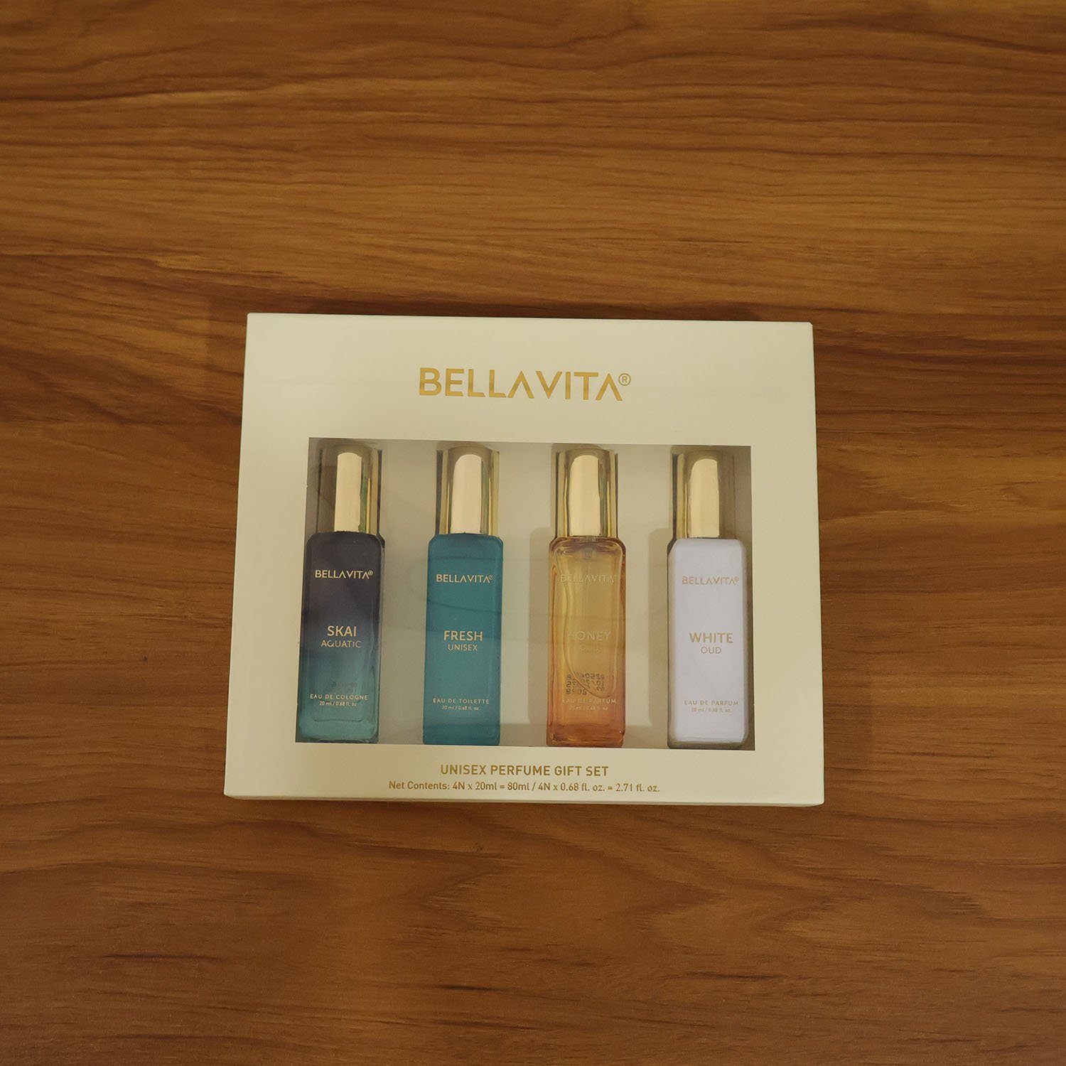 Bellavita Premium Luxury Unisex Perfume Gift Set (4 Pc, 20 ML Each)
