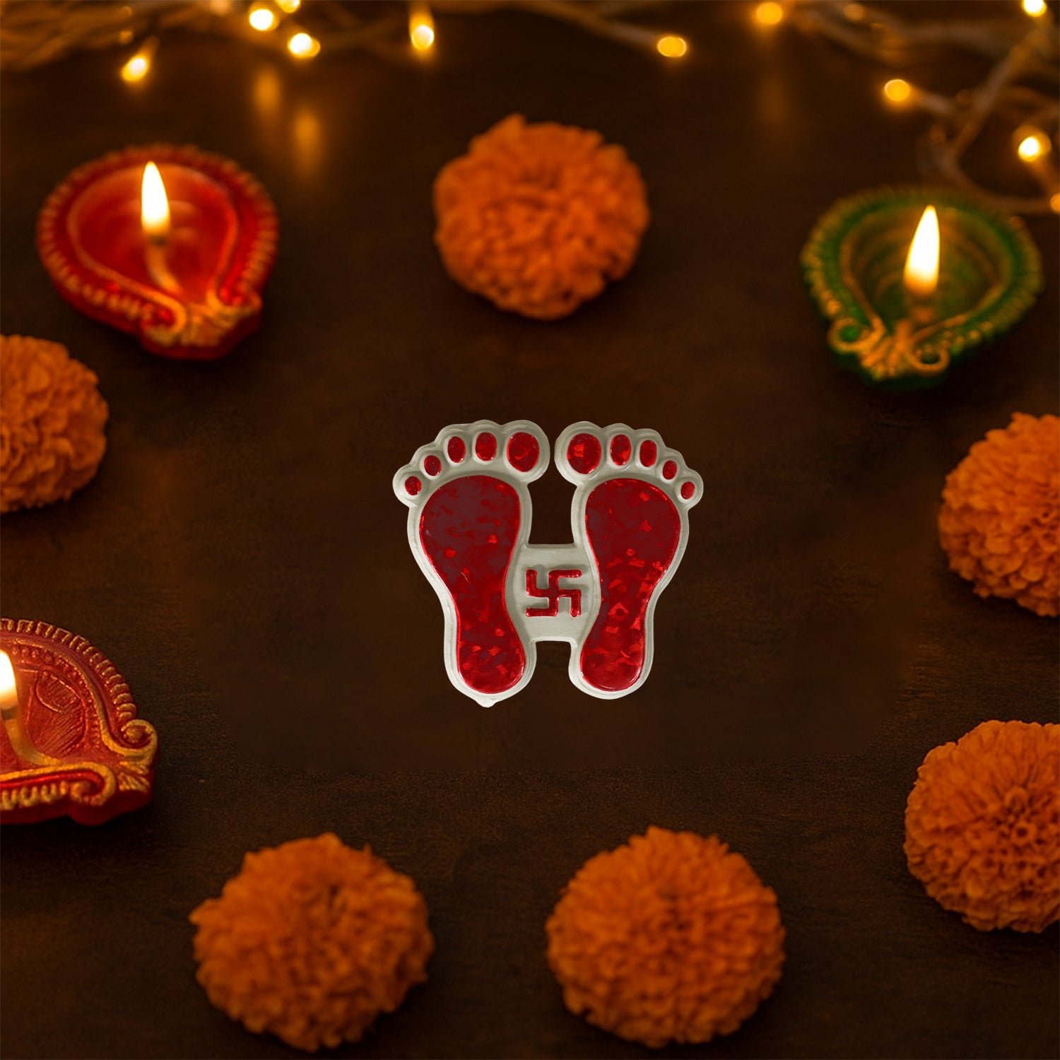 Decorative Goddess Laxmi Footprint Sticker - (Set)