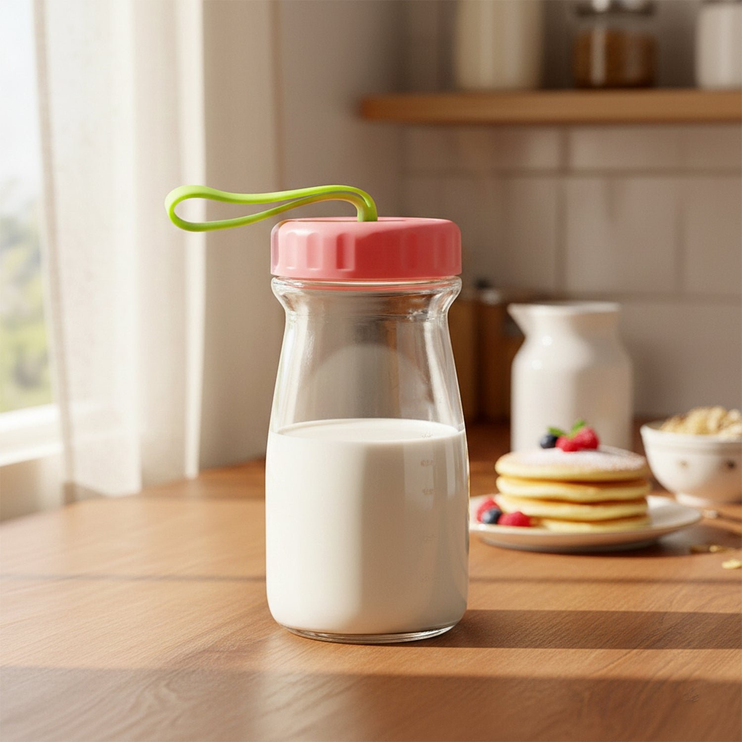 Premium Glass Bottle with Leak-Proof Lid 300 ML