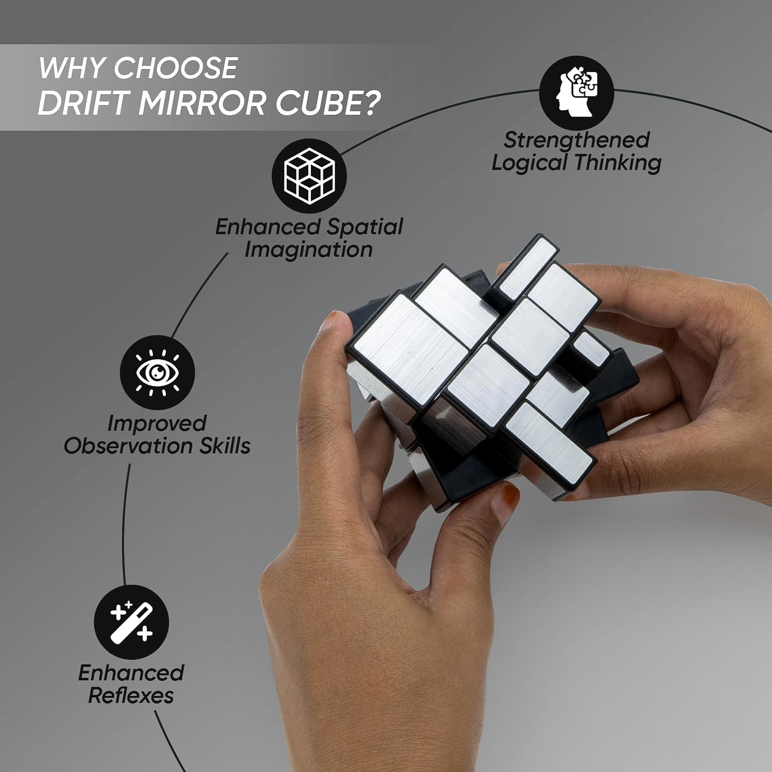 Mirror Cube – 3x3 Puzzle Cube with Reflective Silver Surfaces