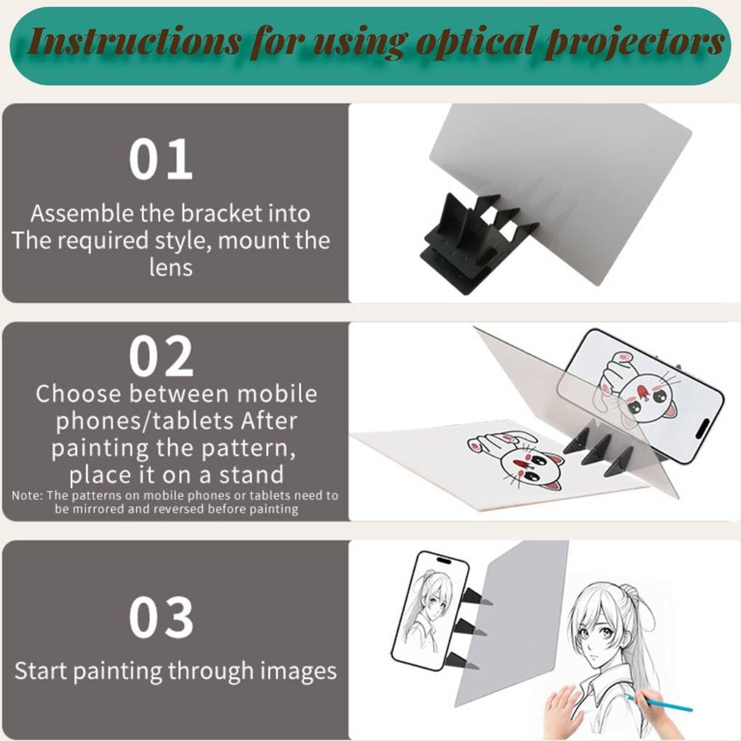 Smart Mobile Phone Screen Drawing Projector Board Kit (1 Set)