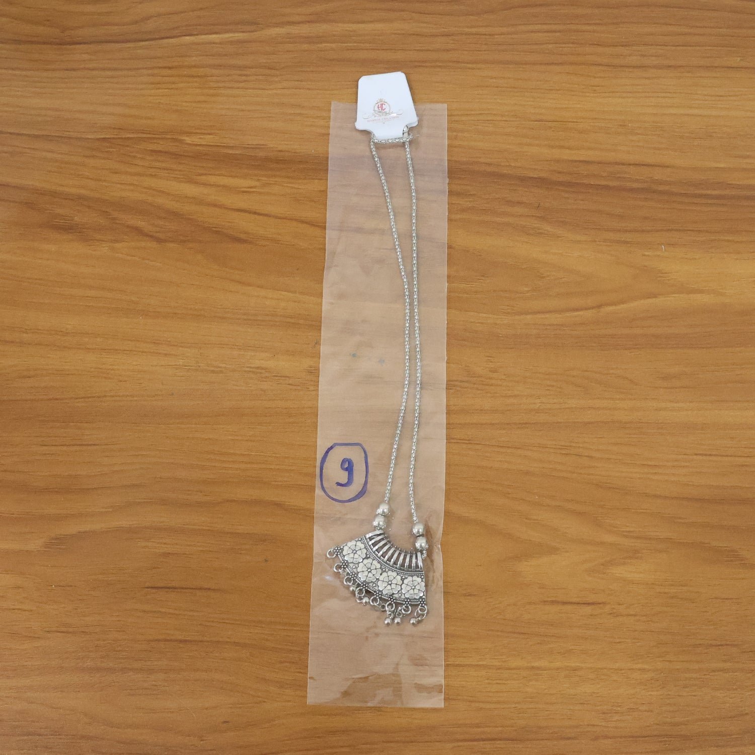 Oxidised Silver Finish Floral Chandelier Pendant Necklace (1 Pc)