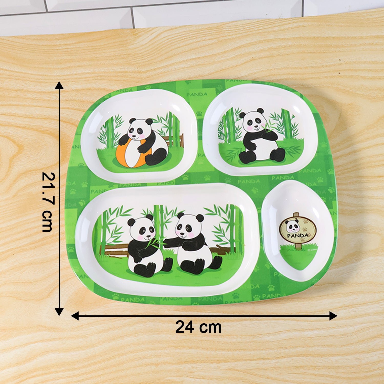Kids 4-Compartment Melamine Partition Plate (1 Pc / 24×22 Cm)