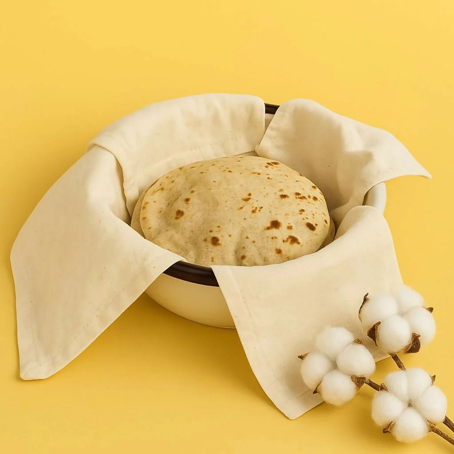 Multipurpose Cotton Roti Cloth Cover, Round Roti Cover  (51 x 51 cm, Pack of 2 )