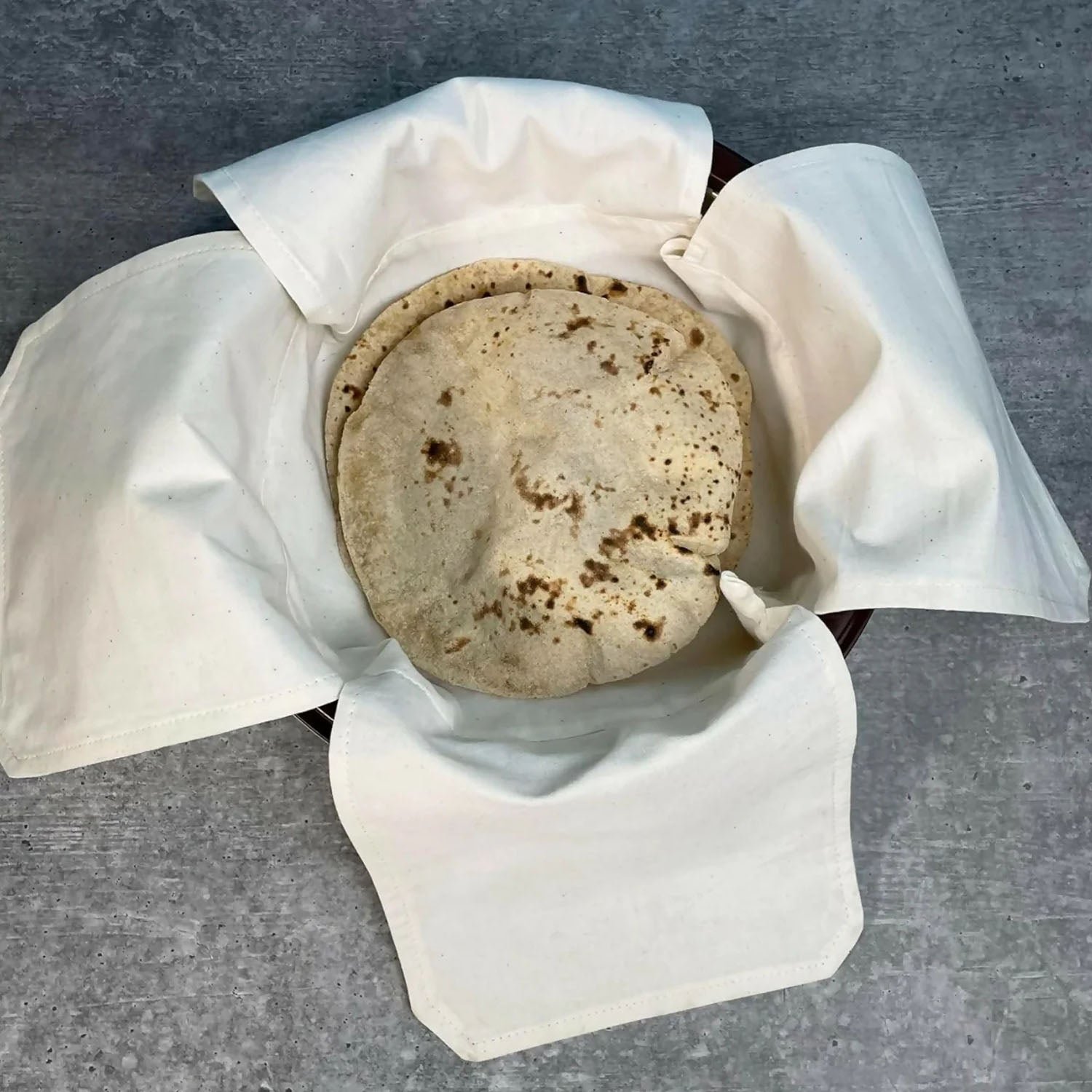 Multipurpose Cotton Roti Cloth Cover, Round Roti Cover  (51 x 51 cm, Pack of 2 )