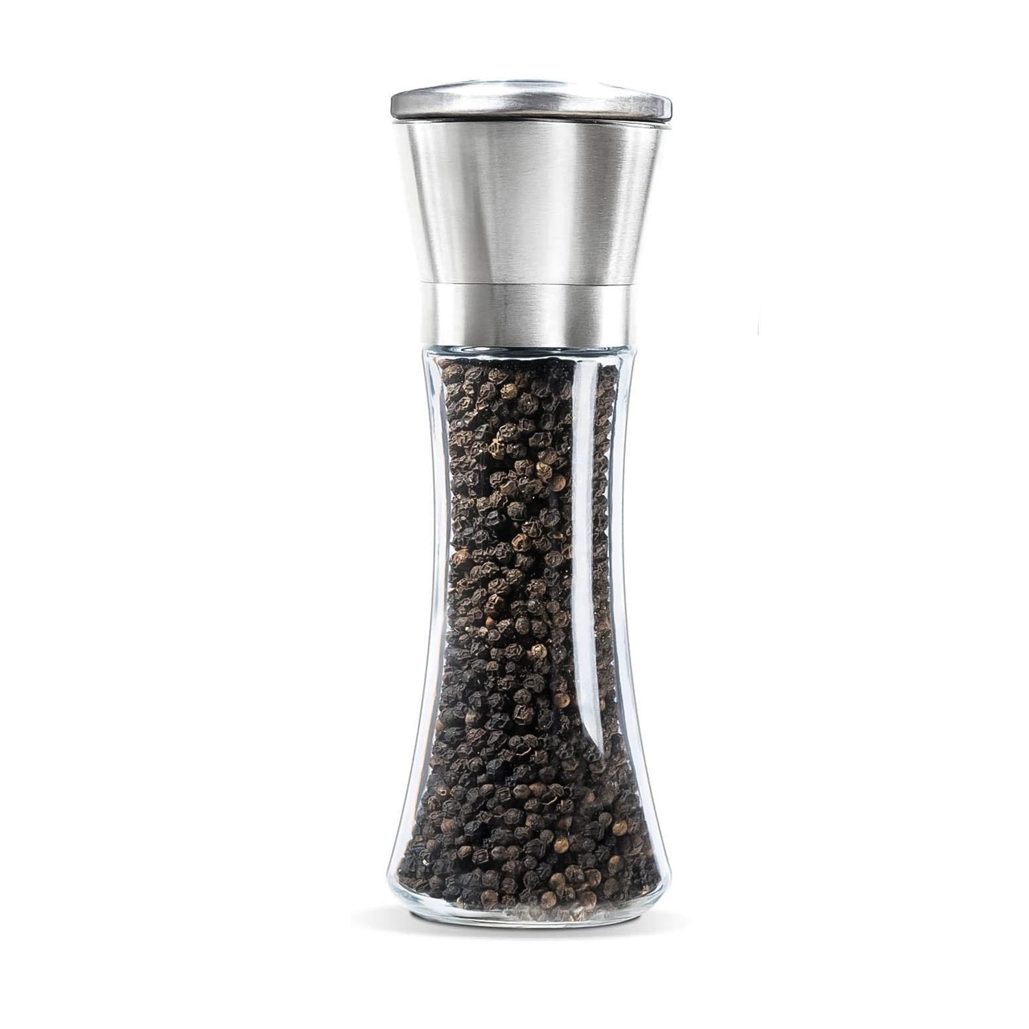 Premium Stainless Steel & Glass Manual Spice Grinder (1 Pc)
