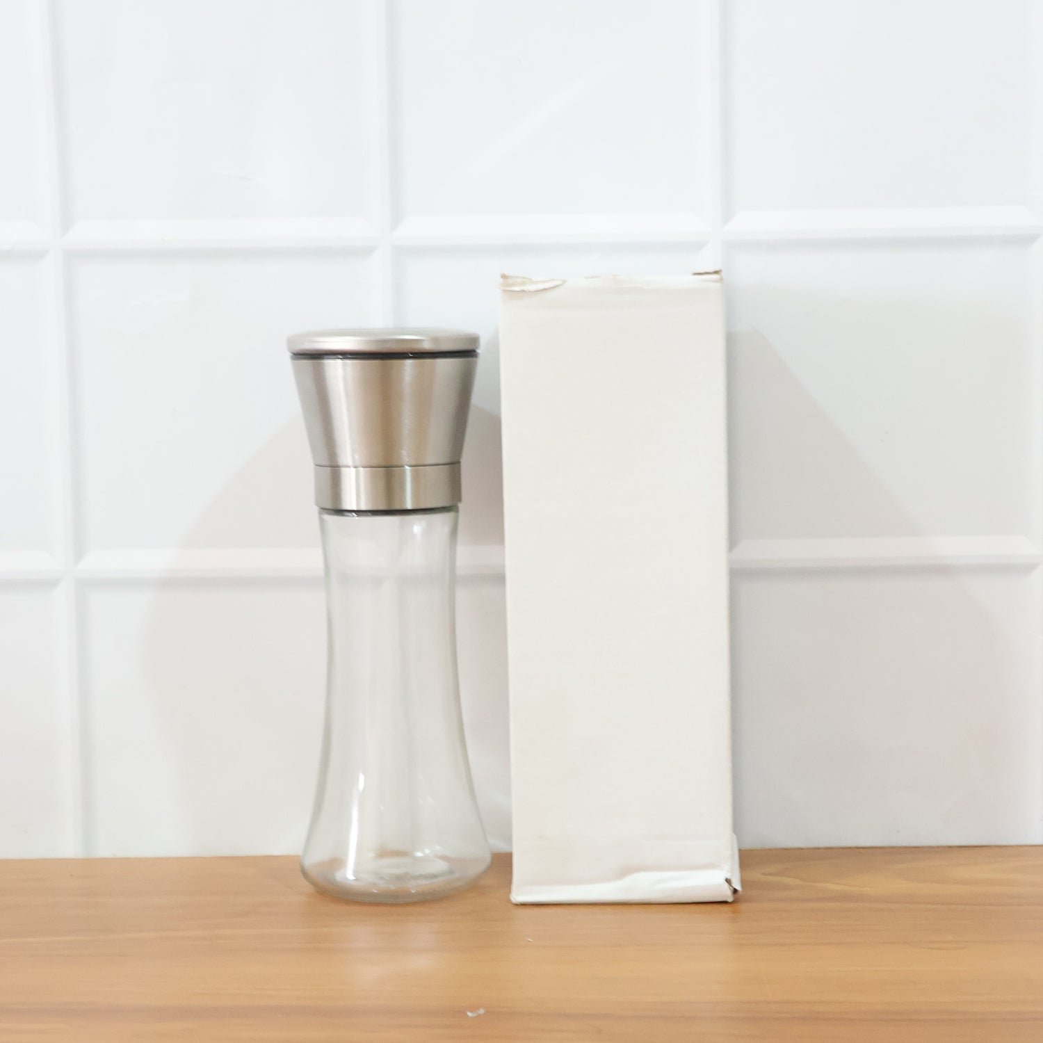 Premium Stainless Steel & Glass Manual Spice Grinder (1 Pc)