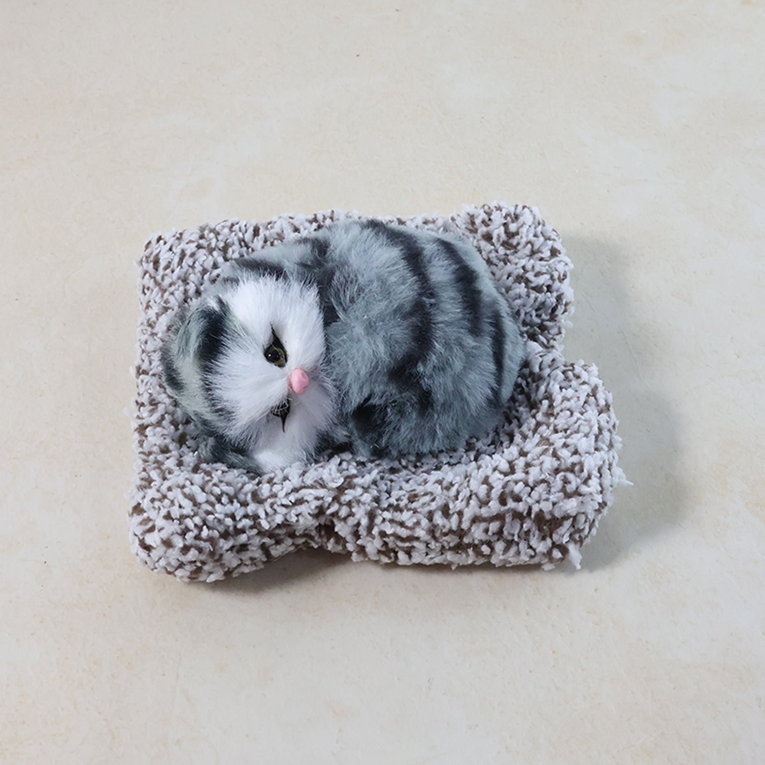 Soft Plush Cute Open-Eye Cat Car Dashboard Showpiece Toy (1 Pc)