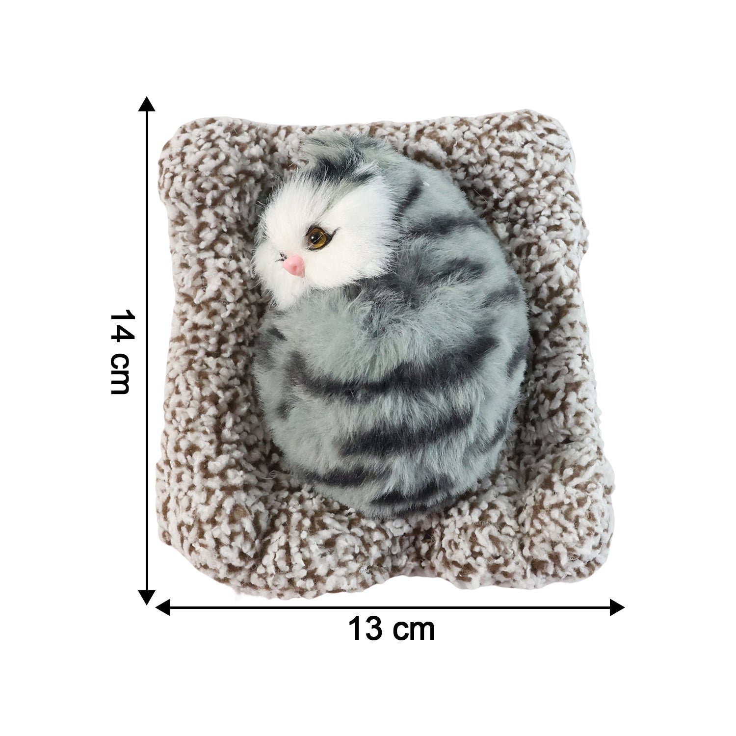 Soft Plush Cute Open-Eye Cat Car Dashboard Showpiece Toy (1 Pc)