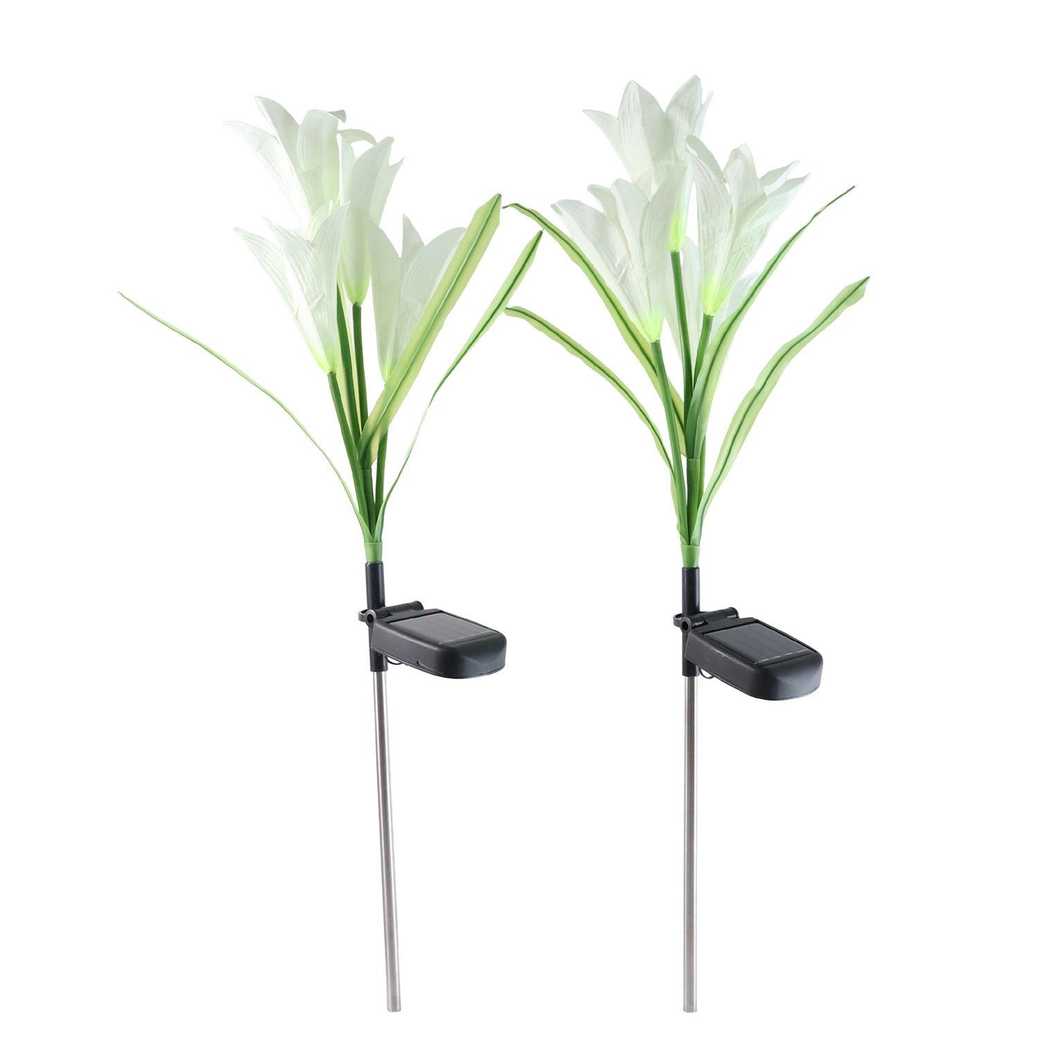 Solar Garden Flower Lights - (2Pc Set)