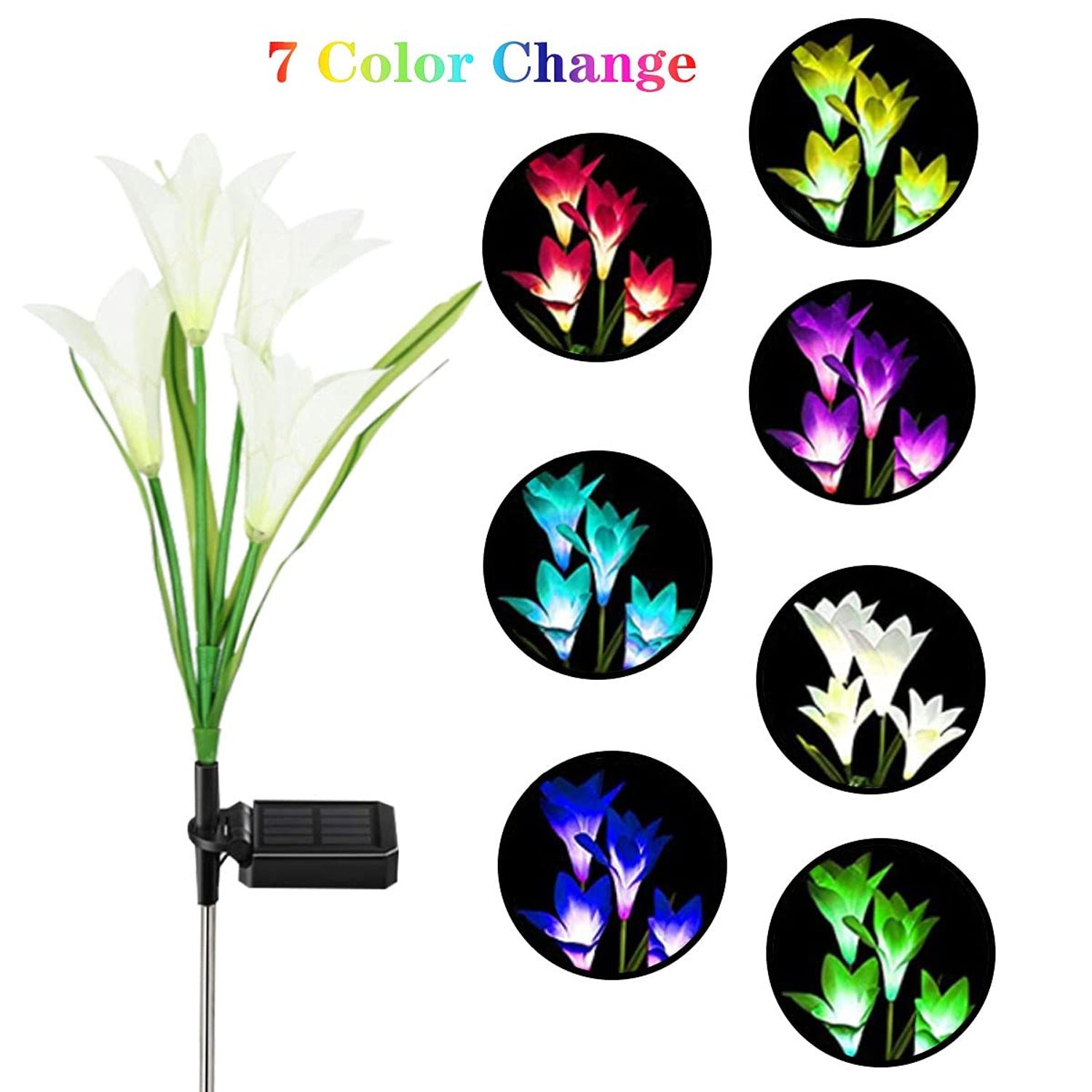 Solar Garden Flower Lights - (2Pc Set)