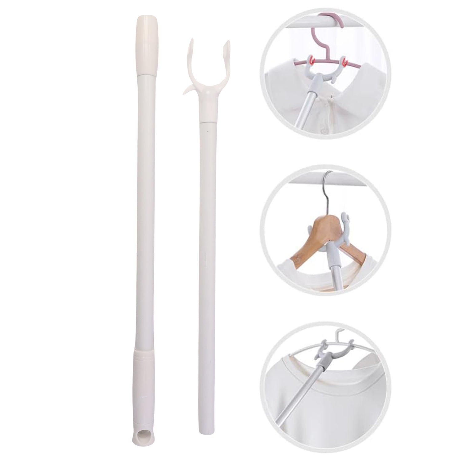 Premium Long Reach Clothes Hook Rod (120 cm, 1 Pc)