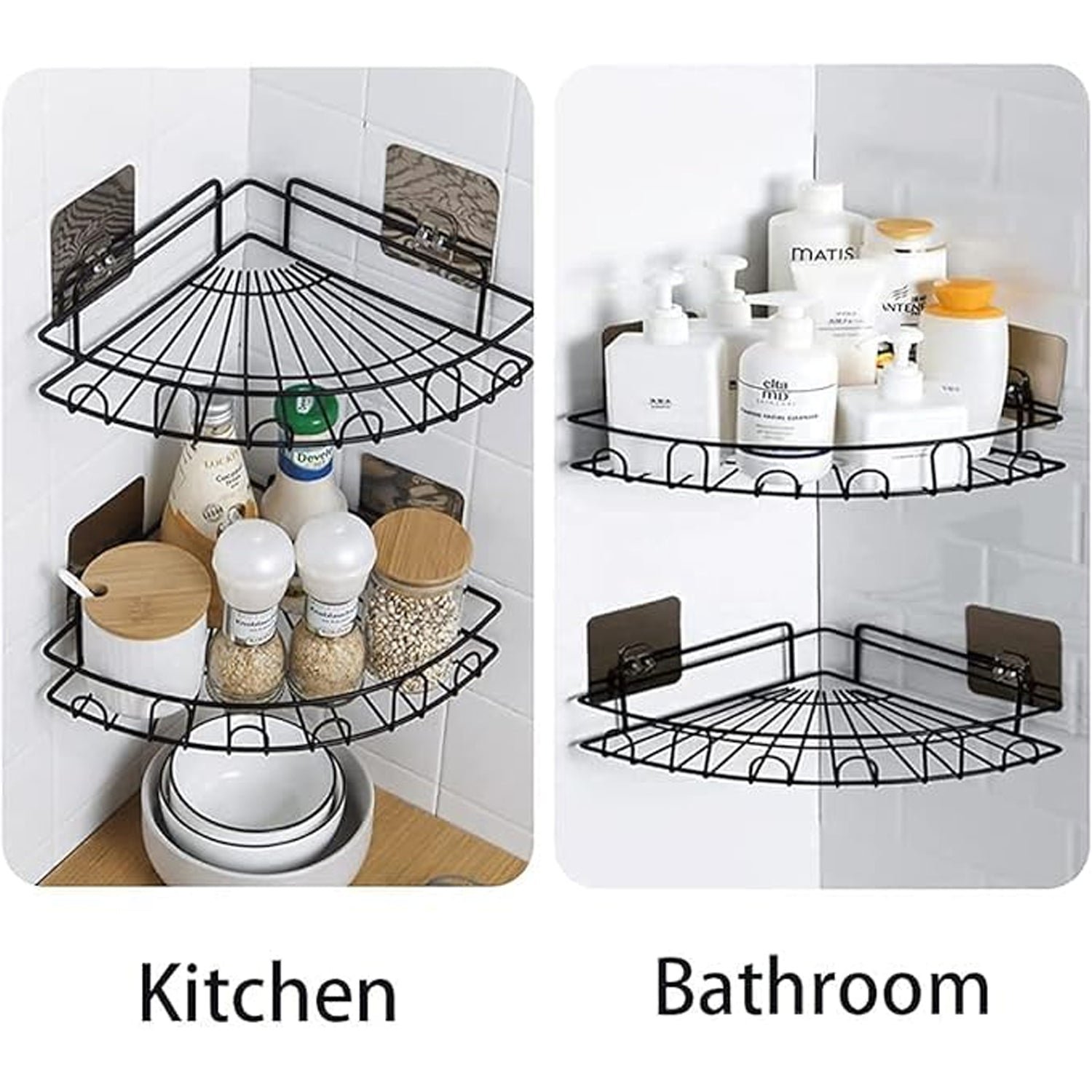 Wall-Mounted Corner Bathroom Storage Rack (1 Pc)