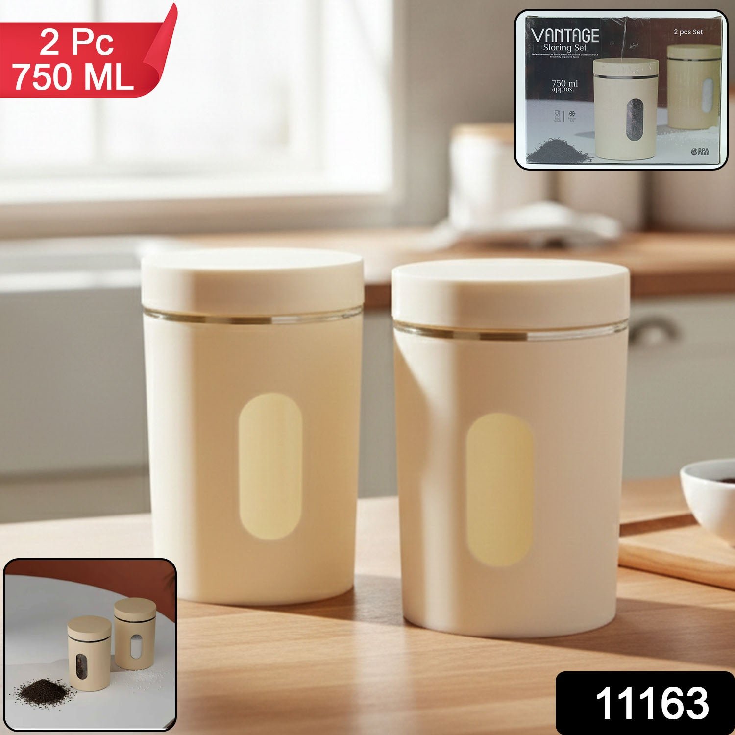 Premium Kitchen Storage Container Set (2 Pc Set, 750 ML Approx)